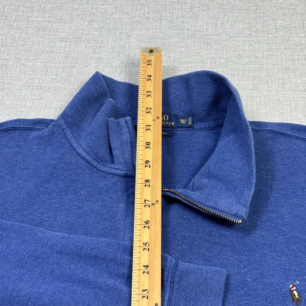 Polo Ralph Lauren Sweater Mens 3XLT Blue‎ 1/4 Zip Flesh Pony Heavyweight